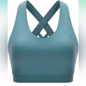 RUNNING GIRL Criss-Cross Back Sports Bra Padded Medium Support Size Large